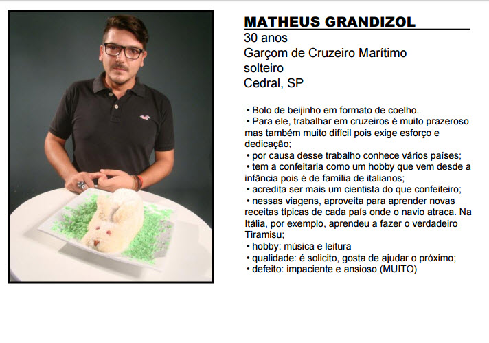 Matheus Grandizol Bake Off Brasil